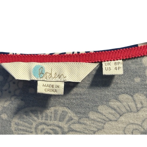 Boden Louisa Jersey Blue Paisley/Floral Print Dress Size 8P - Picture 7 of 9